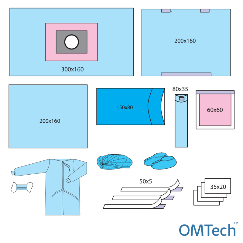 Комплект одягу та покриттів операційних OMTech™ для артроскопії №2/Б стерильний